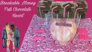 DIY Graduation Money Pull Breakable Chocolate Heart [upl. by Nimajnab]