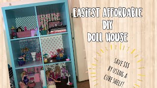 Easy DIY Doll House using a cube shelf anyone can make this [upl. by Aeirdna]