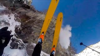 Skier Survives 150Foot Cliff Fall Without A Single Scratch [upl. by Nibuz]