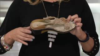 Alegria Leather Slipon Sandals w Strap Details  Lara on QVC [upl. by Llerrac]