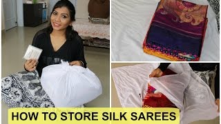 How To Store Silk Sarees  Silk Saree Maintenance [upl. by Teresita]