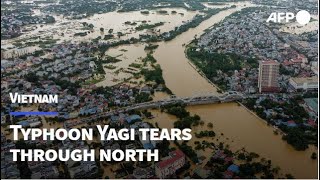 Vietnamese communities underwater after Typhoon Yagi tears through north  AFP [upl. by Jemie]