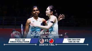 Pearly TanThinaah Muralitharan vs Teng Chun HsunYang Chu Yun Korea Open 2024 Badminton  QF [upl. by Ruby970]