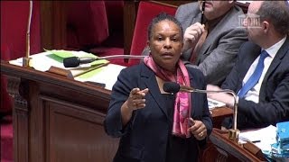 Quand Taubira réprimande une collaboratrice en plein hémicycle  0506 [upl. by Silera]