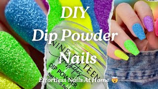 Simple Dip Powder Nails  DIY Nails At Home  First Impressions  Nail Tutorial [upl. by Leryt]