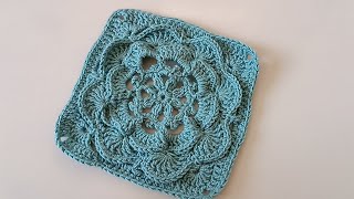 Left HandCrochet granny square motifsquare motif crochet step by step tutorial [upl. by Figueroa907]