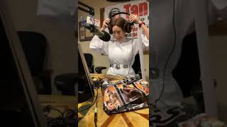 Princess Leia Buns versus Headphones  challenge accepted starwars [upl. by Ahsuatal]