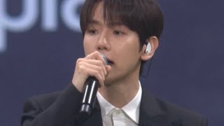 Baekhyun EXO singing SK and USA national anthems at MLB World Tour Seoul [upl. by Yra]