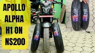 Apollo Alpha H1 in NS200  Apollo Alpha H1 11070R17  Best Tyre for NS200  Prashants MotoVlog [upl. by Conway]