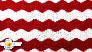 Crochet Chevron Ripple Zig Zag Wave  Blanket Pattern amp Tutorial [upl. by Cori224]