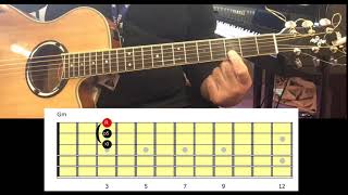 How to play 3 string barre chords  Easy one finger Minor Barre chord shapes [upl. by Bound]