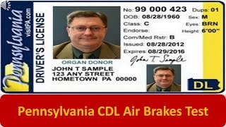 Pennsylvania CDL Air Brakes Test [upl. by Nerua]