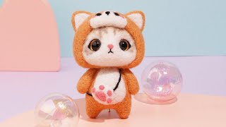 淘宝【梧桐家羊毛毡】“猫糊糊柴柴”羊毛毡视频教学 Maohuhu Shiba Inu Wool Felt DIY Tutorial [upl. by Burner439]