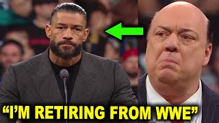 Roman Reigns Retires From WWE at 2024 Hall of Fame on Wrestlemania 40 Weekend as Paul Heyman Cries [upl. by Aicenet]