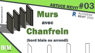 Murs avec un chanfrein bord arrondi ou en biais  REVIT 2020  BIMampYou [upl. by Eleda800]