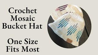 Crochet Mosaic Bucket Hat  Nia crochet  Pattern 32 [upl. by Nevak]