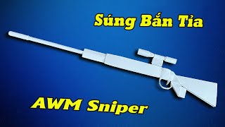 Origami Paper Gun  Cách làm súng bắn tỉa AWM bằng giấy [upl. by Mayhs160]