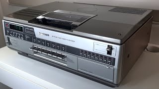 1981 Sanyo Betacord VTC 9300PN VCR Betamax Tape Rewind [upl. by Tamberg872]