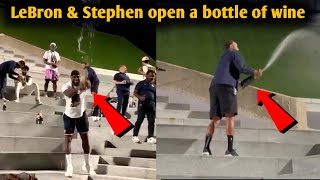 LeBron and Stephen Carey open a bottle of wine [upl. by Lathrope]