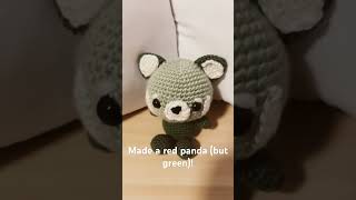 I made a green red panda artist crochet crocheting animal [upl. by Leirea]