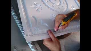 How to install ceiling tiles over existing surface or into a suspended grid yourself tutorial [upl. by Anauqat]