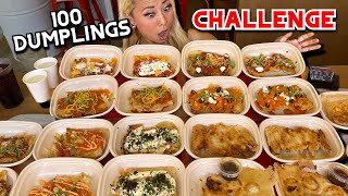 100 DUMPLINGS CHALLENGE at Cali Dumplings in Orange CA RainaisCrazy [upl. by Reiner]