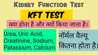 KFT test explain in hindi  KFT test normal range  kidney function test [upl. by Serra794]