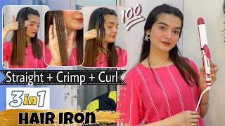 3 in 1 Hair Iron  Straight  Curl  Crimp  Extremely Affordable [upl. by Ellary907]