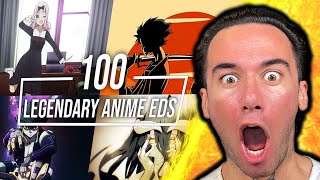 FIRST TIME REACTION to the TOP 100 LEGENDARY ANIME ENDINGS [upl. by Suriaj559]