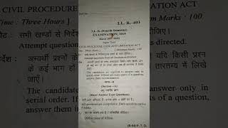 civil procedure code and limitation act cpcquestion paper llb [upl. by Eicart304]