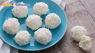 PALLINE DI COCCO Praline al cocco  Ricetta in 1 minuto [upl. by Hatti]