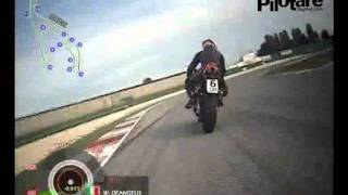 MOTO giro di pista dellistruttore W De Angelis con telemetria  Misano World Circuit [upl. by Yrok]