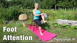 Chair Yoga Foot Stretch Focus  Happy Yoga with Sarah Starr [upl. by Jabon]