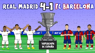 REAL MADRID 41 FC BARCELONA  HIGHLIGHTS  Spanish Super Cup final parody Vinicius Rodrigo Goals [upl. by Arraik176]