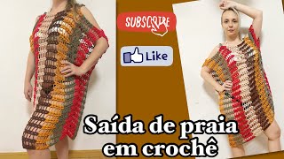 SAÍDA DE PRAIA EM CROCHÊ FÁCIL VESTIDO DE CROCHÊ VERÃO PASSO A PASSO MODA PRAIA croche [upl. by Malcom]