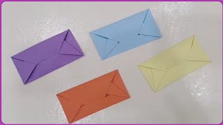 Origami Briefumschlag basteln mit papier  kuvert falten [upl. by Nosbig]