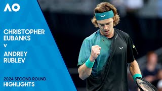 Christopher Eubanks v Andrey Rublev Highlights  Australian Open 2024 Second Round [upl. by Sredna]