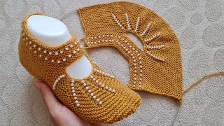 İki şiş dikişsiz incili patik yapılışı ✅️ dikişsizikişişpatik ✅️ knitting ✅️ divapatik [upl. by Aneekahs]