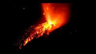 Spectacular nighttime video of active Semeru volcano lava dome [upl. by Memory]