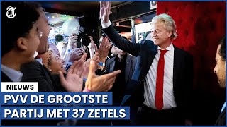 KIJK LIVE Zo vieren Wilders en de PVV vanochtend monsterzege [upl. by Naujit]