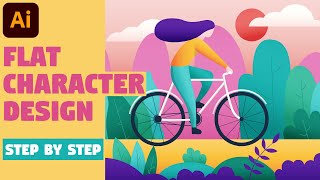 Character Illustration  Illustrator CC tutorial FLAT DESIGN [upl. by Winston]