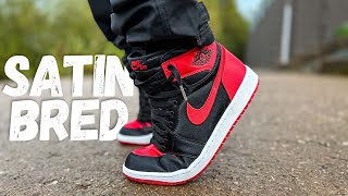 Is It Really That Bad Jordan 1 Satin Bred Review amp On Foot [upl. by Annaegroeg]