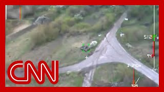 Video shows kamikaze drones POV moments before striking Russian tank [upl. by Elocel]