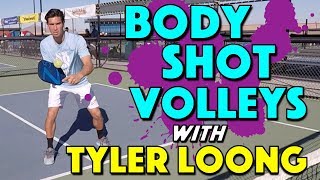 Body Shot Volleys with Tyler Loong  Pickleball Drill [upl. by Eanar]