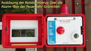 Notalarmierung der Feuerwehr Gränichen [upl. by Odrahcir]