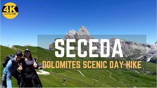 4K The Most Scenic Hike in Dolomites  Ortisei to Seceda  Scenic Cable Car  Hike  Italy [upl. by Weston]