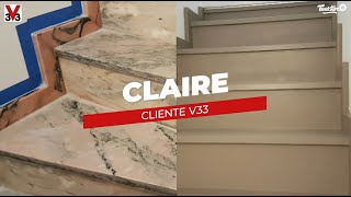 Comment peindre un escalier en marbre   Claire a testé la Peinture Rénovation Perfection ® de V33 [upl. by Sinnard]