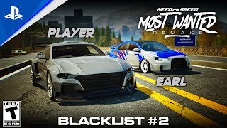 Need for Speed™ Most Wanted Remake  Blacklist 2 Earl Mustang VS Lancer Evo [upl. by Irovi864]