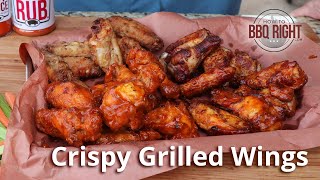 Crispy Grilled Wings on Weber  HowToBBQRight [upl. by Marketa]