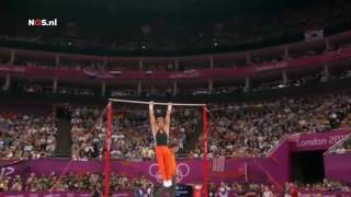 London 2012 Olympics Epke Zonderland wins gold on high bar Dutch television [upl. by Letnwahs431]